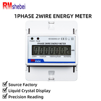 Medidor Eléctrico Monofásico de Cristal Líquido RMshebei 4P, Medidor de CA Multifunción con Pantalla LCD, Instalación en Riel DIN, RS485
