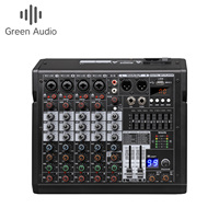 GAX-TDS6 Mixeur audio professionnel 6 canaux avec lecteur MP3 Bluetooth, 99 effets DSP, enregistrement USB et égaliseur 7 bandes