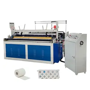 High speed toilet tissue paper roll rewinding cutting machine toilet paper making machine price