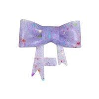SYBBeads Accessoires pour pailles en silicone, personnalisables gratuitement, réutilisables, certifiés CE, écologiques, avec nœuds arc-en-ciel à paillettes violettes