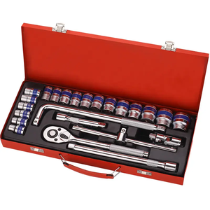 2026 Heavy Duty 24pcs 1/<strong>2</strong>\" Universal Socket <strong>Wrench</strong> Tool <strong>Set</strong> CRV Material Metric Ratchet Spanner OEM Customizable Hand Tools - Product Image 1