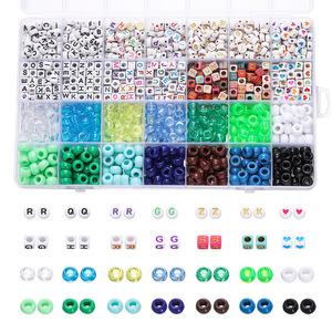 28 Grid 6x9 Large Hole <b>Bead</b> <b>Set</b> Plastic Resin DIY Jewelry Making Kit For Children Ages 4-6 Years - Product Image 5
