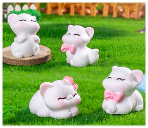 Commercio all'ingrosso 3D in miniatura piccolo simpatico gatto animale per bambini bella resina cartone animato figurina piccola personalizzazione arte giocattolo da collezione