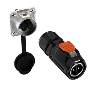 Factory direct sale 20A 300V Metal Series Waterproof Wire Cable Electric Terminal Auto PA66 Plastic plug metal mount Connector