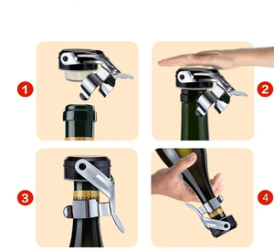 Bouchon de champagne professionnel en acier inoxydable DD2401 pour garder la fraîcheur, bouchon de bouteille anti-fuite pour bar - Product Image 6