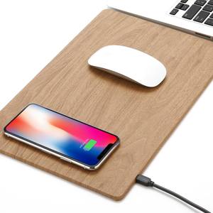 Tapis de souris en cuir grand format 2 en 1 JMY Square pas cher avec chargeur sans fil - Product Image 1