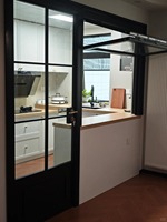 Fenêtre à battant en aluminium commerciale pour café-restaurant, fenêtre à auvent verticale avec comptoir