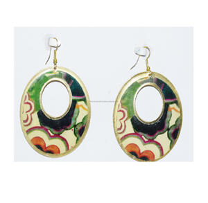 Australia 2025 turquesa Boho joyería verde y martillado pendientes pequeños Color plata metal hueco redondo cobre pendientes mujeres - Product Image 4