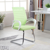 Chaise de bureau en maille à structure en acier, base patin, fonction de levage, dossier carré, vente directe usine, pour écoles, hôtels, salles de conférence
