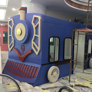 Custom Glass Fiber Retro <b>Train</b> Kiosk For Mall <b>Outdoor</b> Indoor Use Durable Plastic Material - Product Image 1