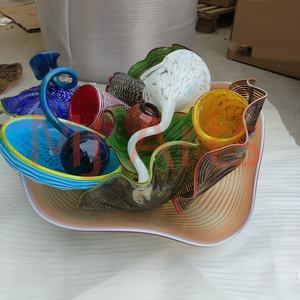 Piezas de decoración de mesa Art Deco, vajilla, jarrón de cristal de flores de arte popular, vidrio soplado redondo hecho a mano, MJ, Europa moderna - Product Image 2