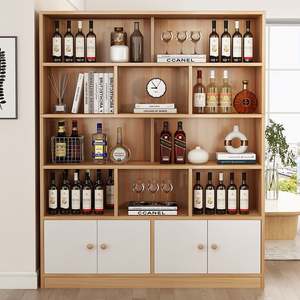 Custom Modern Panel Style <b>Wooden</b> Wine <b>Cabinet</b> with Large Capacity for <b>Displaying</b> High Quality Furniture in Home Living Room - Product Image 1