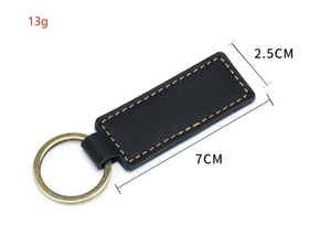 定制标志OEM豪华Pu皮革钥匙扣空白个性化钥匙圈复古促销礼品真皮汽车钥匙扣钥匙扣 - Product Image 2