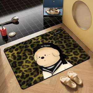 Alfombra de Entrada Cuadrada Antideslizante con Dibujo de Cachorro, Fácil de Limpiar, Absorbente, de 1.5mm de Grosor, de Tierra de Diatomeas, Resistente a la Suciedad <span class=keywords><strong>para</strong></span> Uso Doméstico - Product Image 2