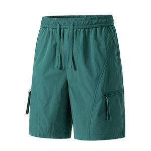 Pantalones cortos y overoles de seda helada de cinco puntos para hombre, personalizados con logo, novedad de verano 2025, de corte alto, ajustado, holgado y versátil. - Product Image 5