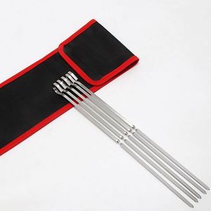 Brochetas de Acero Inoxidable para Barbacoa de 31 cm, Paquete de 12 Brochetas Planas de Metal Reutilizables para Asar - Product Image 4