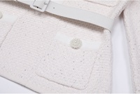 AIMEISI Nouveau Style Perlé Élégant à Manches Longues Tops Tricots Mini Jupes Ensemble pour Femmes Deux Pièces Jupe Ensemble