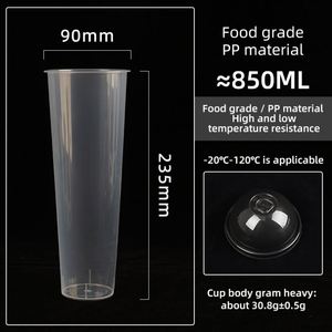 Factory Wholesale Custom PP <b>Cups</b> Disposable 90mm Hard PP <b>Plastic</b> Cold Drink <b>Cups</b> With Lids - Product Image 4