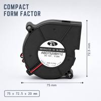 Ventilateur soufflant CC sans balais 12V 75x72.5x20mm, haute pression, faible bruit, double roulement à billes, pour refroidissement