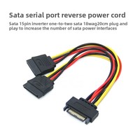 Cable de alimentación SATA doble 15P a 15P con blindaje de cobre y PVC para disco duro y unidad óptica, accesorios de puerto serie para computadora