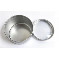 Boîte de conserve ronde avec couvercle en PVC transparent, boîte de rangement en métal argenté de qualité alimentaire vide pour l'emballage de bonbons, biscuits, bougies