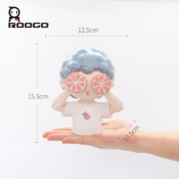 Figurine de personnage de dessin animé en résine de 6 pouces, vente en gros, figurine de donut mignonne, paire de statues, décoration de bureau à domicile, cadeau de friandise sucrée