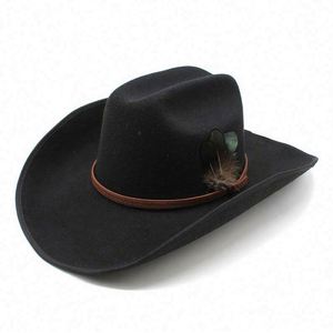 Sombrero Vaquero al por Mayor, Sombreros de Vaquero con Cinturón de Plumas Baratos para Hombres Adultos, para Viajes al Aire Libre, para las Cuatro Estaciones - Product Image 2