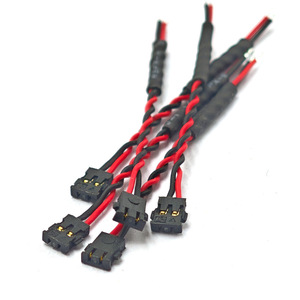 Câble ruban personnalisé à gaine PVC, pas de 1,2 mm, 32AWG, avec connecteur terminal 2 broches rouge et noir, assemblage de faisceau de câbles électroniques - Product Image 1