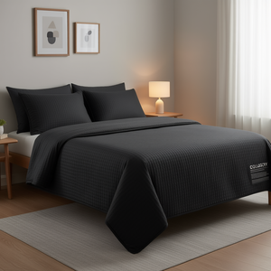 Couette légère Vianney King Black 235x280 cm, matelassée, pour l'été - Product Image 2