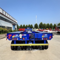 Personnalisé 2 axes 80T tête d'oie détachable lit bas camion remorque grande taille marchandises transport Lowboy Lowbed semi-remorque