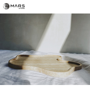 Travertino Beige Natural decoración del hogar Mesa mármol travertino joyería bandejas aperitivos <span class=keywords><strong>nueces</strong></span> y plato <span class=keywords><strong>de</strong></span> fruta - Product Image 3