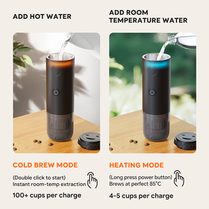 Machine à café expresso OEM avec logo, 20 bars, <span class=keywords><strong>rechargeable</strong></span>, compatible capsules et café moulu, 3-en-1, avec sac de transport - Product Image 5