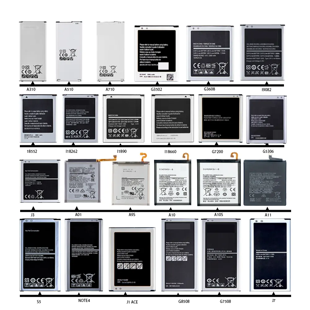रिचार्जेबल बैटरी सैमसंग गैलेक्सी के लिए A50 S5 S3 S7 S8 S9 प्लस नोट 4 के लिए 8 स्मार्ट सेल फोन बैटरी सैमसंग मोबाइल बैटरी