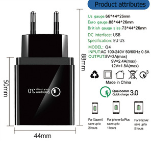 <span class=keywords><strong>Jmax</strong></span> Quick Charge 3.0 Hub de Charge Usb adaptateur à 4 Ports prise EU/US/UK chargeur mural USB de voyage avec lumière LED - Product Image 4