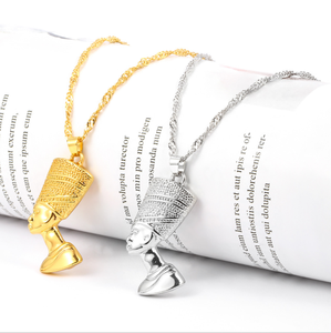 Collier en plaqué or pour homme et femme, bijoux africains, pendentif de reine égyptien, néfertiti, vente en gros, tendance, nouvelle collection - Product Image 6
