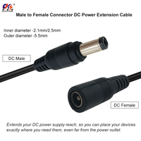 Fabrikpreis DC Stecker auf Buchse Stromverlängerungskabel mit Schalter 5,5*2,1mm 5,5*2,5mm Kupferleiter PVC-Isolierung LED-Kabel
