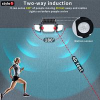 Projecteur Solaire Extérieur à Détection de Mouvement 305 LED 2500LM Triple Tête IP65 pour la Vente au Détail et la Distribution