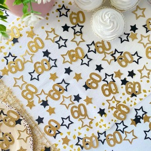 100 pièces de confettis dorés et noirs à paillettes pour 40e <span class=keywords><strong>anniversaire</strong></span>, chiffres <span class=keywords><strong>30</strong></span> 40 50 60, confettis de table, accent photo, décoration d'<span class=keywords><strong>anniversaire</strong></span> - Product Image 6