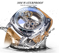 Montre mécanique automatique rétro carrée transparente Forsining 2026 pour homme, argentée, lumineuse, à remontage automatique, design squelette, avec bracelet