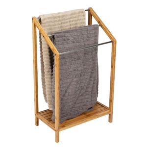 Estante de toalla de <span class=keywords><strong>escalera</strong></span> de bambú clásico, estante de almacenamiento independiente, <span class=keywords><strong>toallero</strong></span> de bambú, Soporte para Baño - Product Image 5