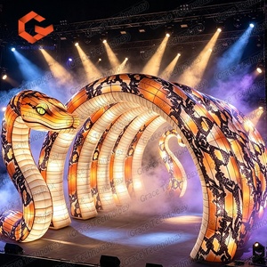 อุโมงค์เป่าลมขนาดใหญ่สำหรับฮาโลวีนกลางแจ้ง พร้อมไฟ LED ประดับตกแต่ง รูปทรง<span class=keywords><strong>งู</strong></span> สำหรับเทศกาลโคมไฟ - Product Image 5