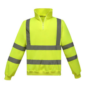Vêtements de travail haute visibilité avec logo brodé personnalisé, sweat à capuche à manches longues, vêtements de sécurité en polaire polyester, étanches à l'eau - Product Image 5