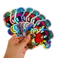 Autocollants en vinyle découpés sur mesure en PVC résistant aux UV, holographiques, imperméables, adhésifs, écologiques, promotionnels, pour épicerie, cadeaux, artisanat