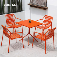 Ensemble table et chaises de luxe en rotin pour terrasse, patio, bistro, piscine, restaurant, balcon, résistant à l'eau, style nordique
