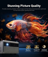 Proyector de Video Inteligente Android 14 con Enfoque Automático, 1080P, 8K, WiFi, BT 5G, Alto Brillo, Totalmente Sellado, para Cine en Casa y Exteriores con Luz Diurna