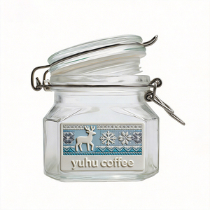 Pot de conservation carré en verre de 200 ml avec couvercle hermétique à clip, récipients alimentaires avec couvercles à <span class=keywords><strong>pince</strong></span>, pot de conservation en verre - Product Image 5