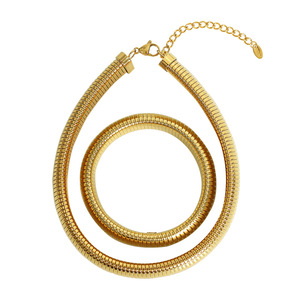 European American Spiral Elastic <b>Bracelet</b> <b>Set</b> 20mm Titanium Steel Unisex Fashion Jewelry Cross Border Accessories - Product Image 5