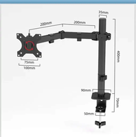 Support métallique pour écran de 10 à 27 pouces, bras double réglable pour moniteur LCD, support de bureau et support pour ordinateur portable, support pour téléphone