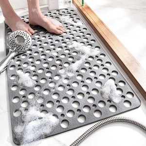 Tapis de bain rectangulaire en TPE, respectueux de l'environnement, tapis de salle de bain poreux, anti-fuite d'eau, avec ventouse, tapis de sol antidérapant - Product Image 6