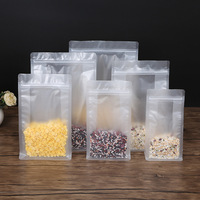 Sacs d'emballage alimentaire refermables à zip-lock sacs de pochette transparents Doypack à fermeture à glissière avec support de riz à fond plat